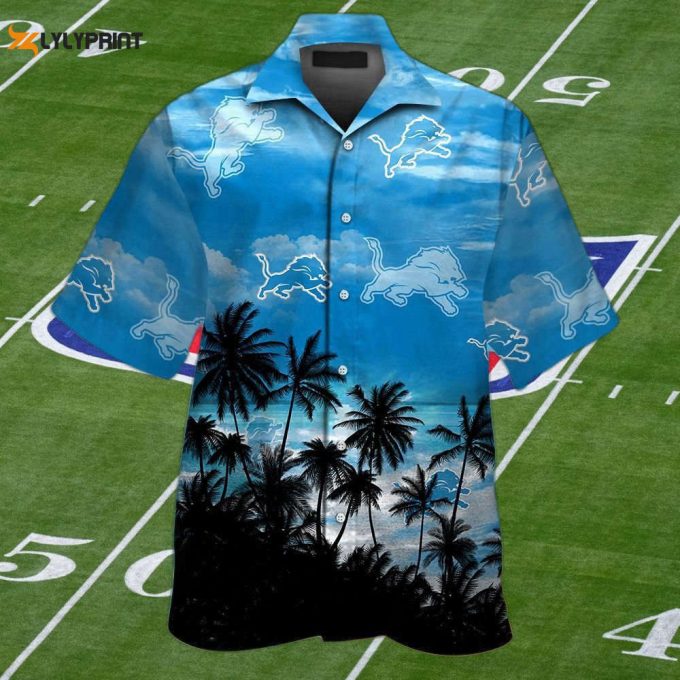 Detroit Lions Tropical Aloha Hawaiian Shirt Set: Short Sleeve Button Up For Men &Amp;Amp; Women 1