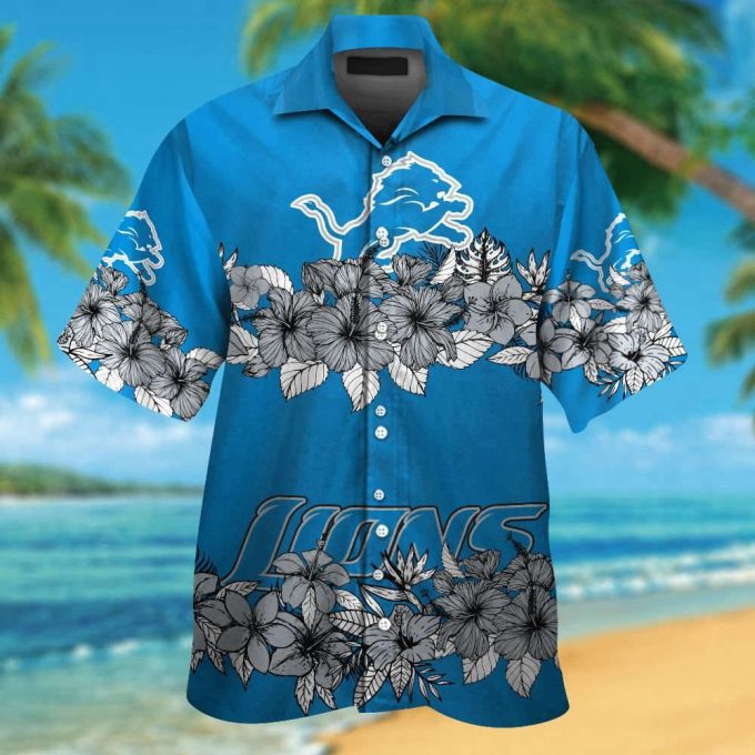 Detroit Lions Tropical Aloha Hawaiian Shirt Set - Stylish &Amp; Unisex 2
