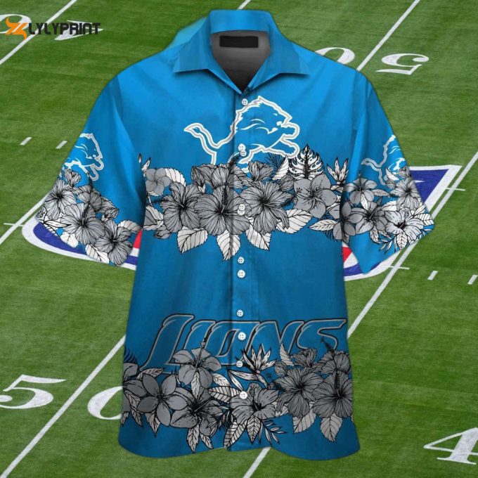 Detroit Lions Tropical Aloha Hawaiian Shirt Set - Stylish &Amp;Amp; Unisex 1