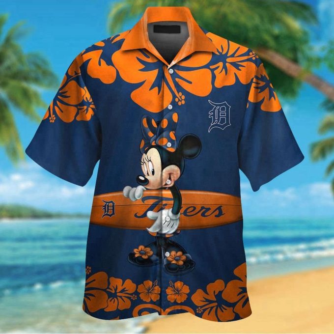 Detroit Tigers Minnie Mouse Hawaiian Shirt Set For All: Men Women Kids 2