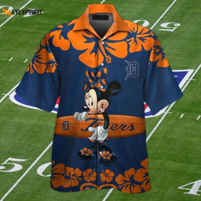 Detroit Tigers Minnie Mouse Hawaiian Shirt Set For All: Men Women Kids 1