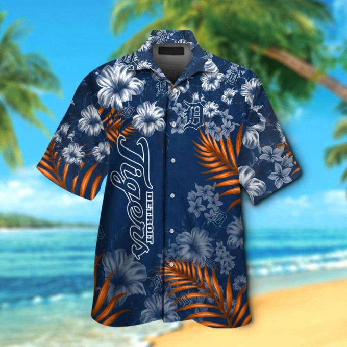 Detroit Tigers Short Sleeve Button Up Tropical Aloha Hawaiian Shirt Set For Men Women Kids Mte03 2