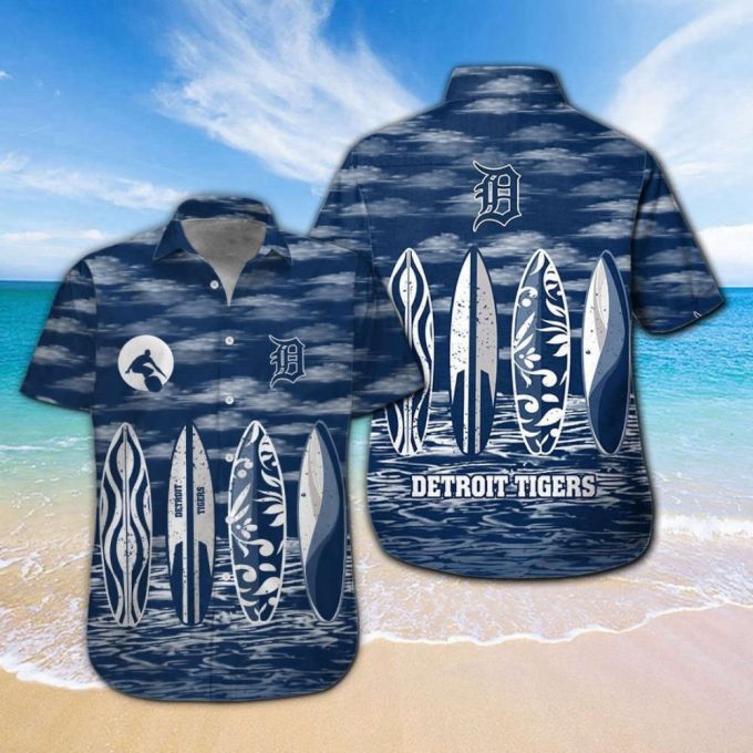 Detroit Tigers Tropical Aloha Hawaiian Shirt Set For Men Women Kids - Mte010 2