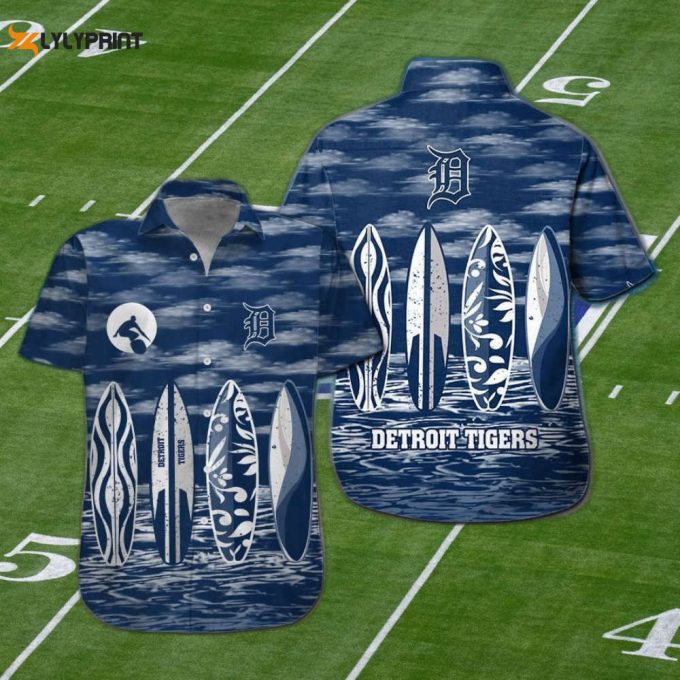 Detroit Tigers Tropical Aloha Hawaiian Shirt Set For Men Women Kids - Mte010 1