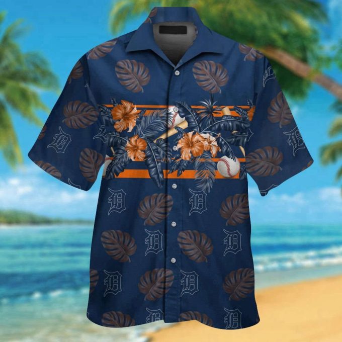 Detroit Tigers Tropical Aloha Hawaiian Shirt Set - Stylish Short Sleeve Button Up For Men Women &Amp; 2