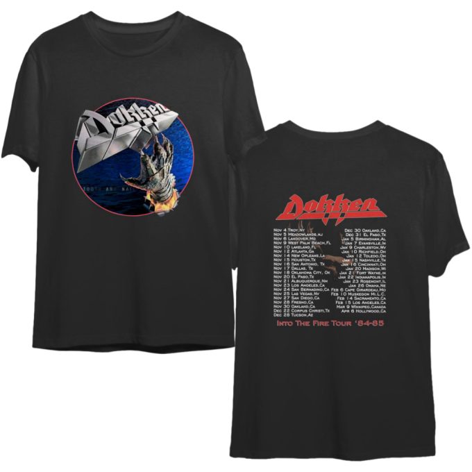 Dokken Tooth And Nail Into The Fire Tour '84-85 T-Shirt, Dokken Tour 1984 T-Shirt 2