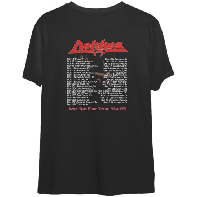 Dokken Tooth And Nail Into The Fire Tour '84-85 T-Shirt, Dokken Tour 1984 T-Shirt 4