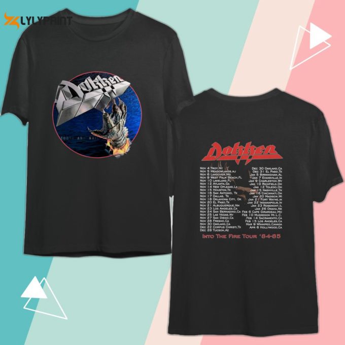 Dokken Tooth And Nail Into The Fire Tour '84-85 T-Shirt, Dokken Tour 1984 T-Shirt 1