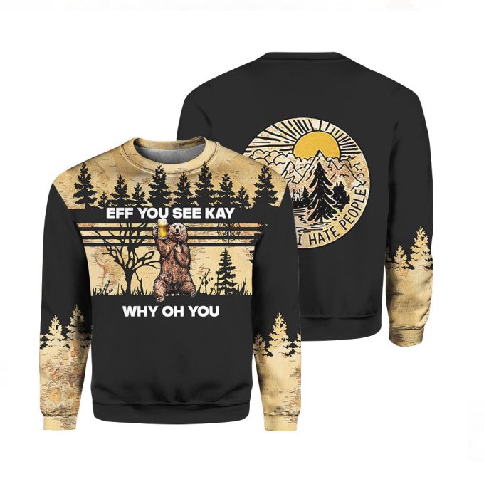 Eff Bear Beer Crewneck Sweatshirt For Men &Amp; Women - Ht1316: Unique And Stylish Apparel 2