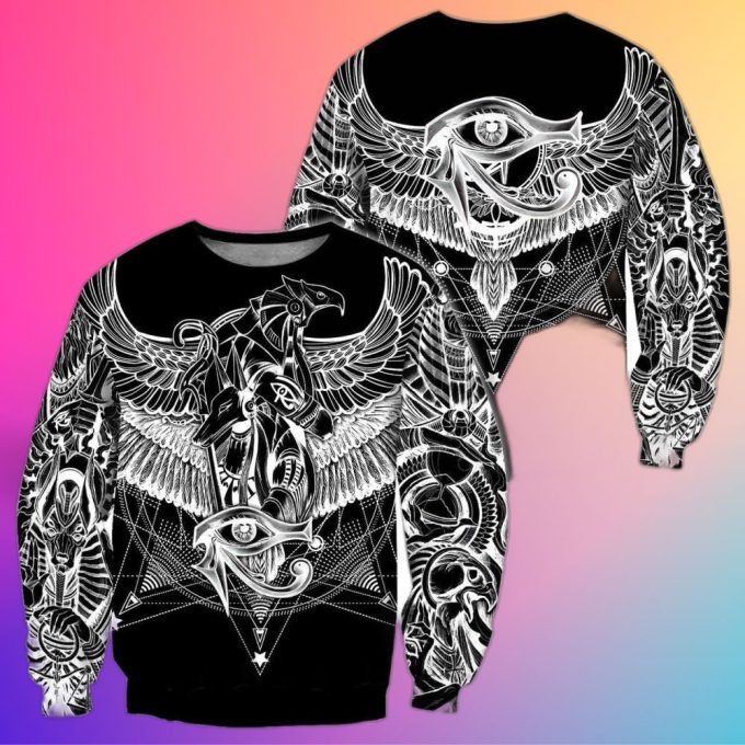 Egyptian Gods Ancient Tattoo Crewneck Sweatshirt For Men &Amp;Amp; Women Ht7748N 1