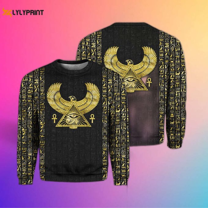 Eye Of Horus Crewneck Sweatshirt: Stylish Unisex Egyptian Design – Ht7075