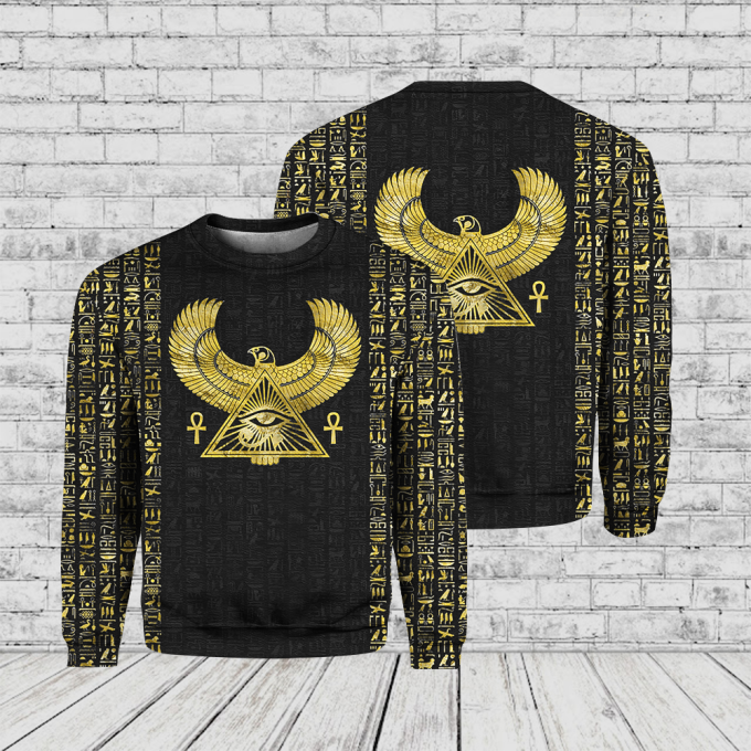 Eye Of Horus Crewneck Sweatshirt: Stylish Unisex Egyptian Design – Ht7075