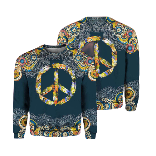 Feather Peace Sign Crewneck Sweatshirt – Unisex Ht4098: Stylish Comfort For Men &Amp; Women