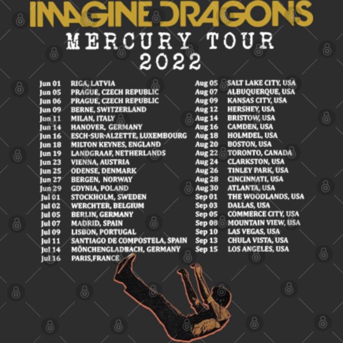 Imagine Dragons Mercury Tour 2022 Tshirt 6