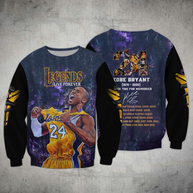 Kobe Bryant #24 Legend Premium All Over Shirts Hoodie Sweatshirt 2