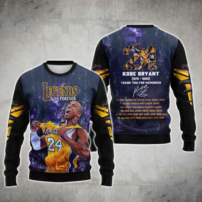 Kobe Bryant #24 Legend Premium All Over Shirts Hoodie Sweatshirt 7