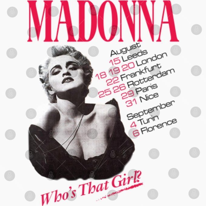Madonna Whos That Girl World Tour 1987 T-Shirt, Madonna Tour '87 T-Shirt 6
