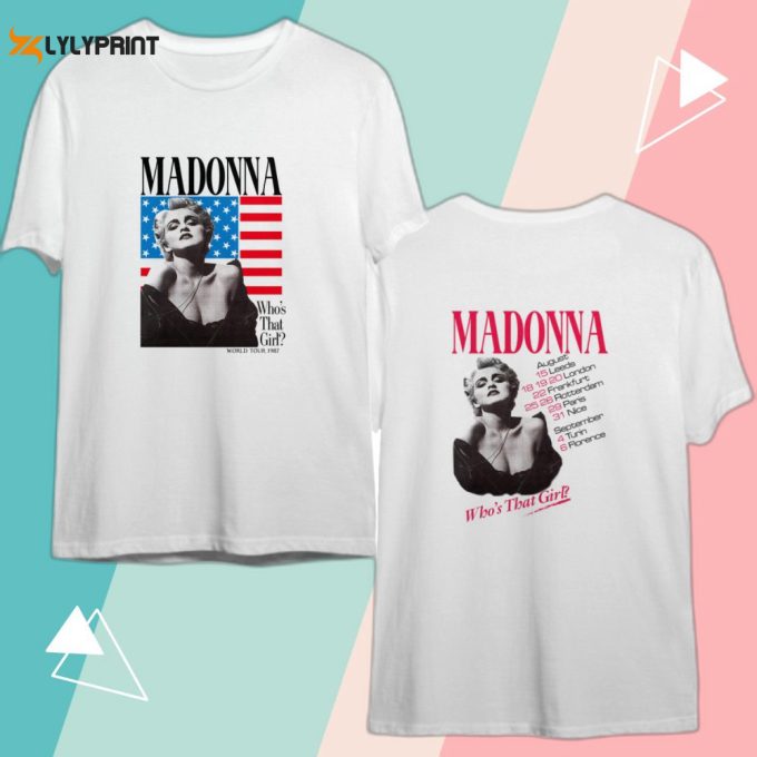 Madonna Whos That Girl World Tour 1987 T-Shirt, Madonna Tour '87 T-Shirt 1