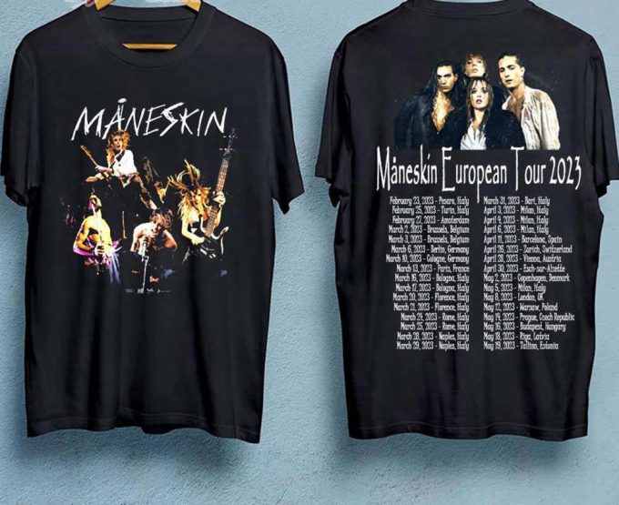 Maneskin Europe Tour 2023 Dates Merch, Maneskin Concert 2023 Setlist Shirt 2