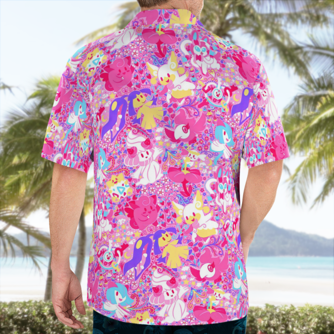Playful Pink Pokemon Hawaiian Shirt: Vibrant &Amp; Fun Pokémon Print For Summer 2