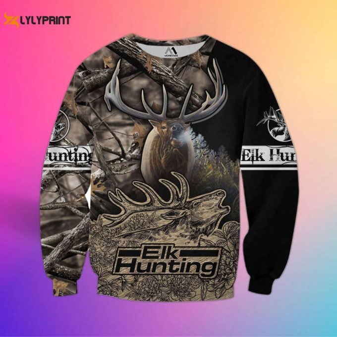 Premium Elk Hunting Art Crewneck Sweatshirt For Men &Amp;Amp; Women 1