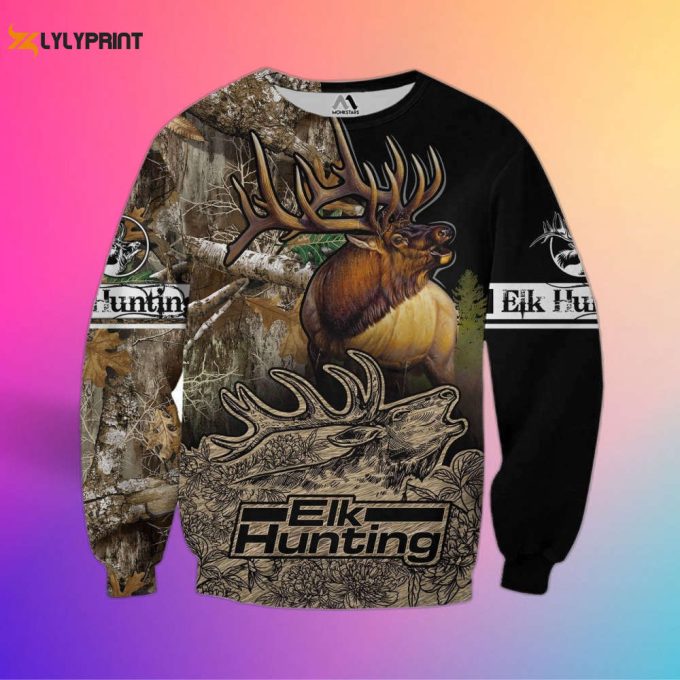Premium Elk Hunting Art Crewneck Sweatshirt - Men &Amp;Amp; Women Ht4654 1