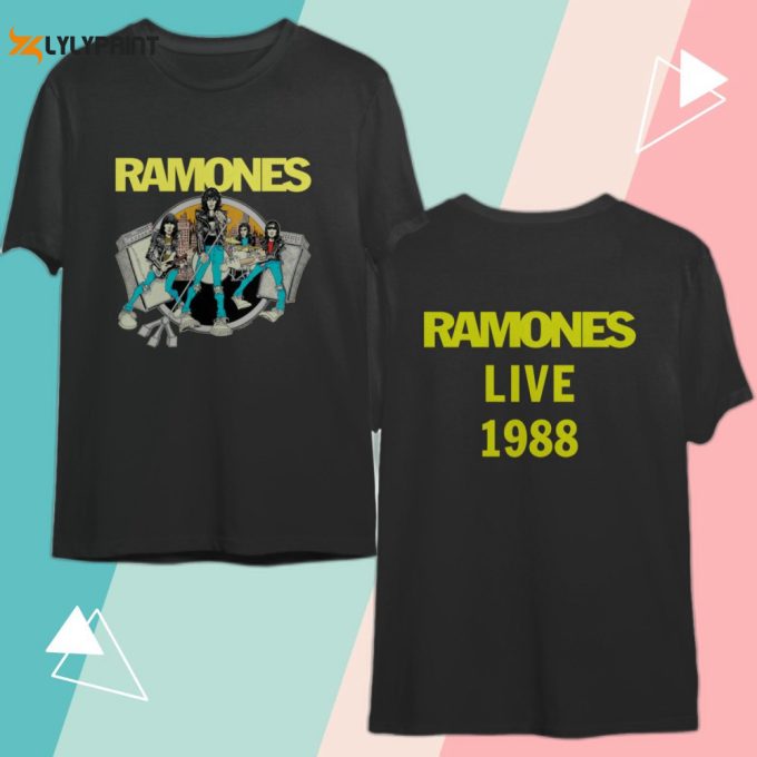 Ramones Live 1988 T-Shirt, Ramones World Tour 1988 T-Shirt 1