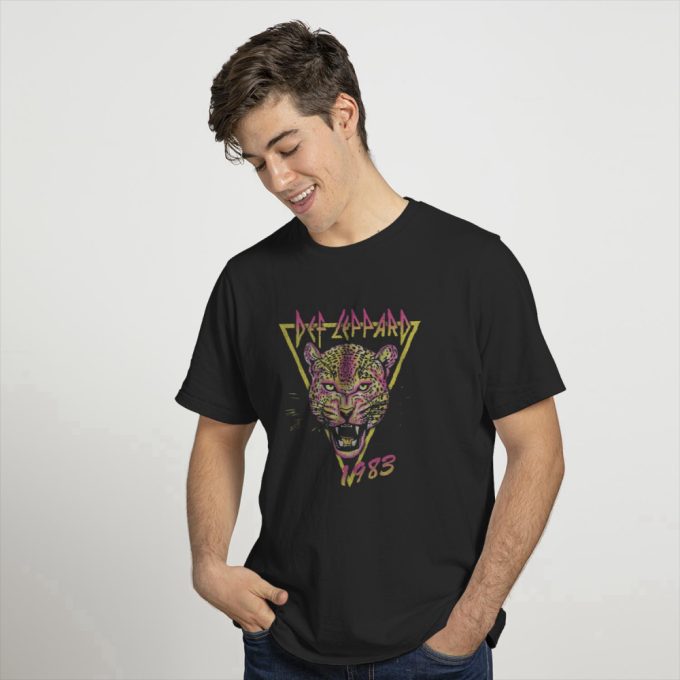Rock Your Style With Def Leppard Neon Cat T-Shirt - Limited Edition 3