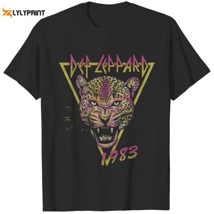 Rock Your Style With Def Leppard Neon Cat T-Shirt - Limited Edition 1