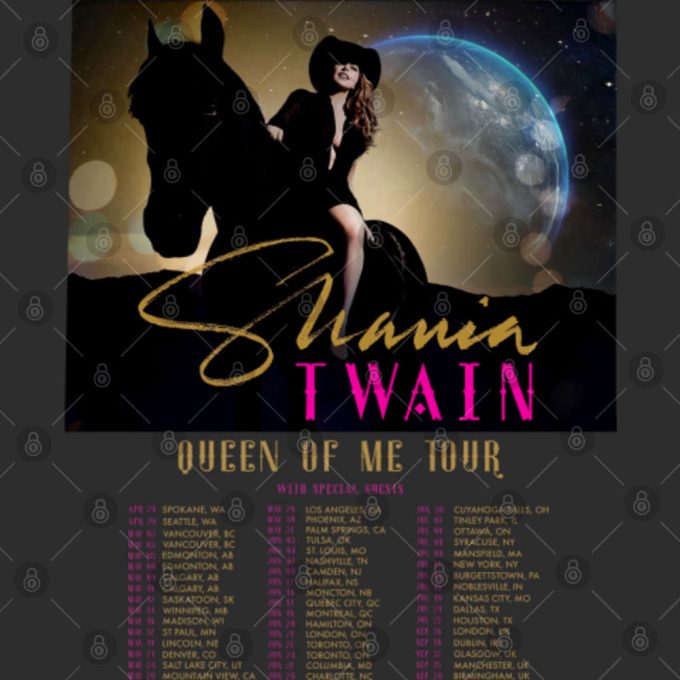 Shania Twain Queen Of Me Tour 2023 T-Shirt, Shania Twain Tour 2023 Double Sided Shirt 4