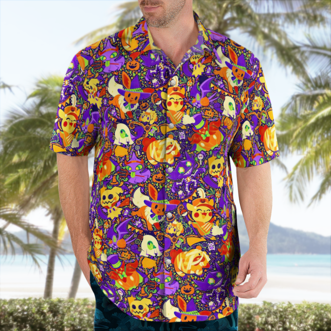 Spooky Pokemon Hawaiian Shirt: Perfect Halloween Attire! 4