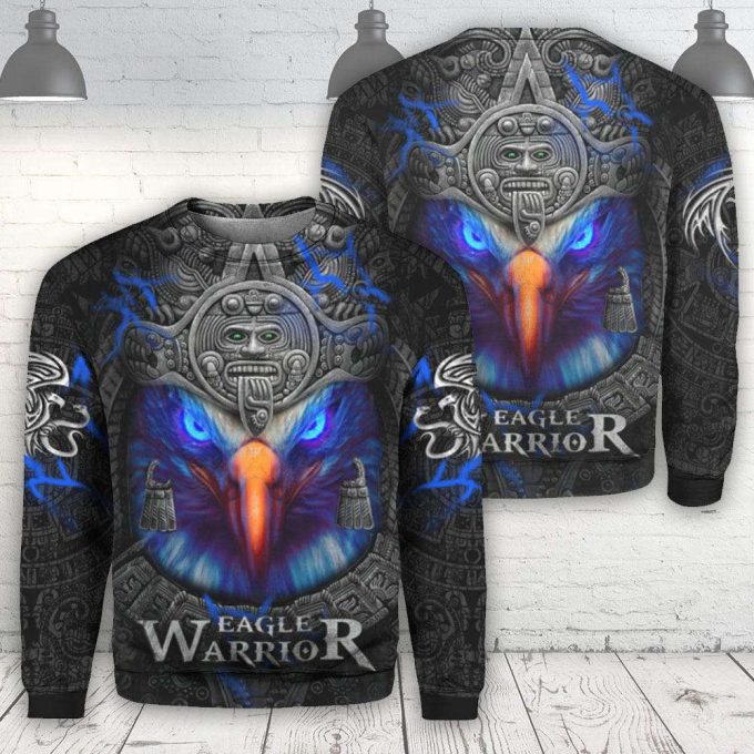 Stylish Eagle Warrior Aztec Crewneck Sweatshirt For Men &Amp; Women Ht9869 2