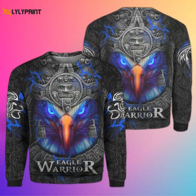 Stylish Eagle Warrior Aztec Crewneck Sweatshirt For Men &Amp;Amp; Women Ht9869 1