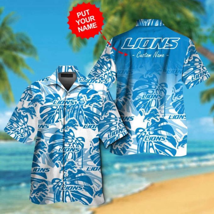 Stylish Unisex Detroit Lions Tropical Aloha Hawaiian Shirt Set – Short Sleeve Button Up For Men &Amp; Women 2