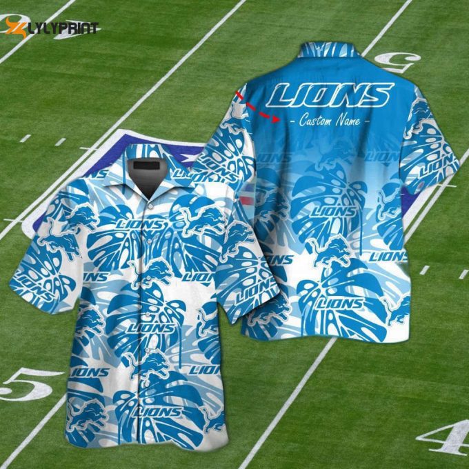 Stylish Unisex Detroit Lions Tropical Aloha Hawaiian Shirt Set – Short Sleeve Button Up For Men &Amp;Amp; Women 1