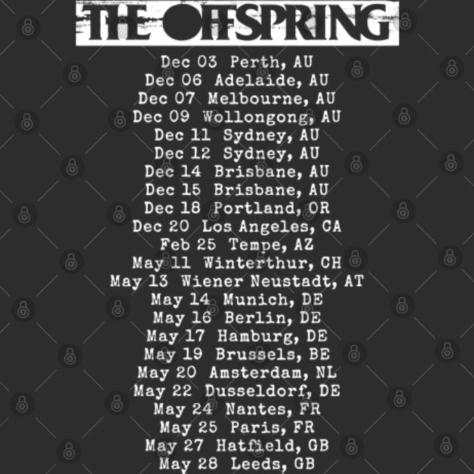 The Offspring T-Shirt, The Offspring Let The Bad Times Roll Tour 2022 - 2023 Double Sided Shirt 6