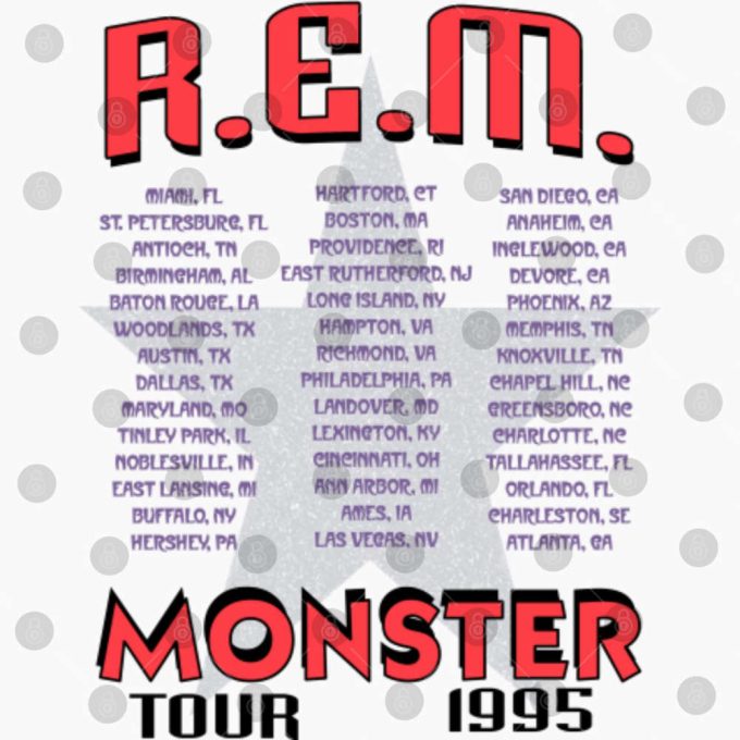 Vintage 1995 Rem Monster Tour T-Shirt, Rem T-Shirt, Rem Tour 1995 T-Shirt 5