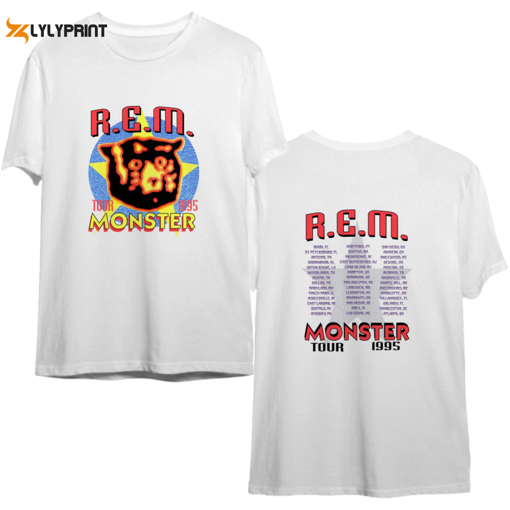 Vintage 1995 Rem Monster Tour T-Shirt, Rem T-Shirt, Rem Tour 1995 T-Shirt 1