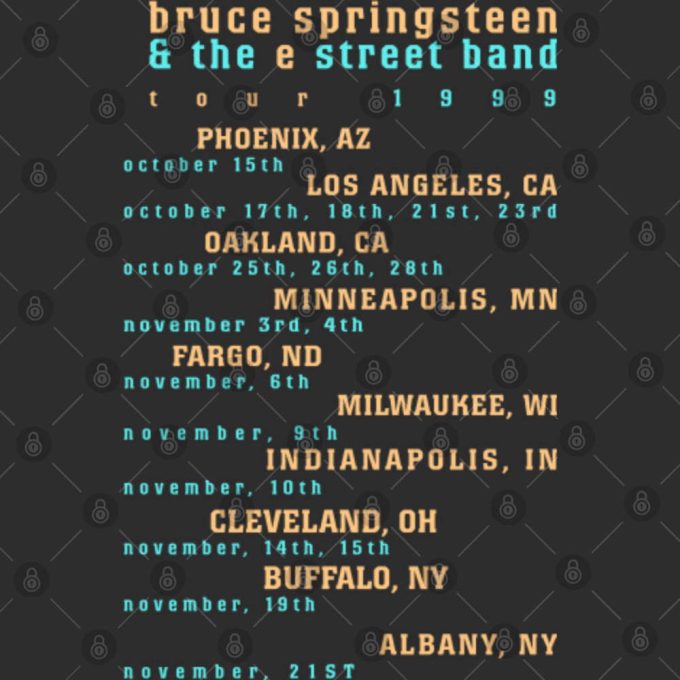 Vintage 1999 The Boss Bruce Springsteen Tour T-Shirt 6