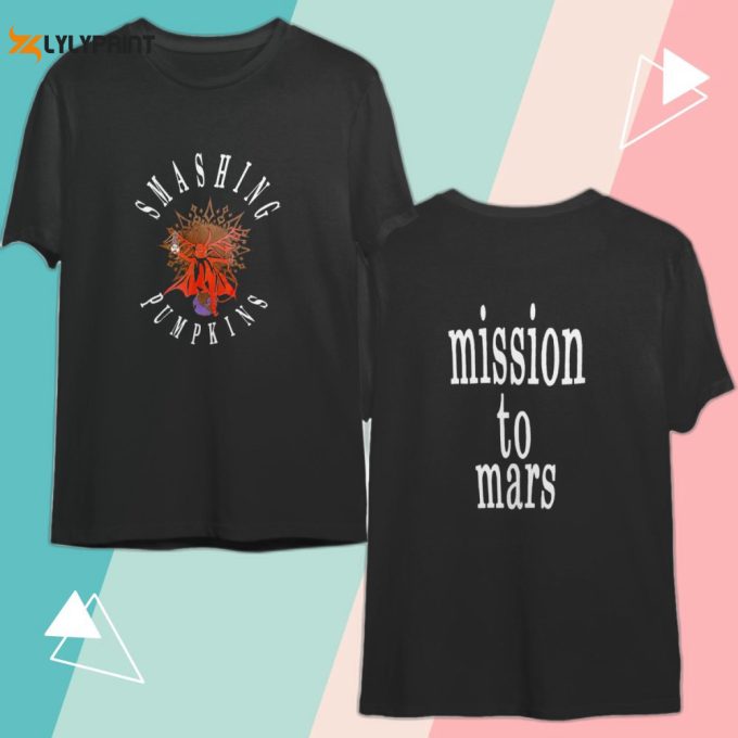 Vintage Smashing Pumpkins Mission To Mars 1991 Tour T-Shirt 1