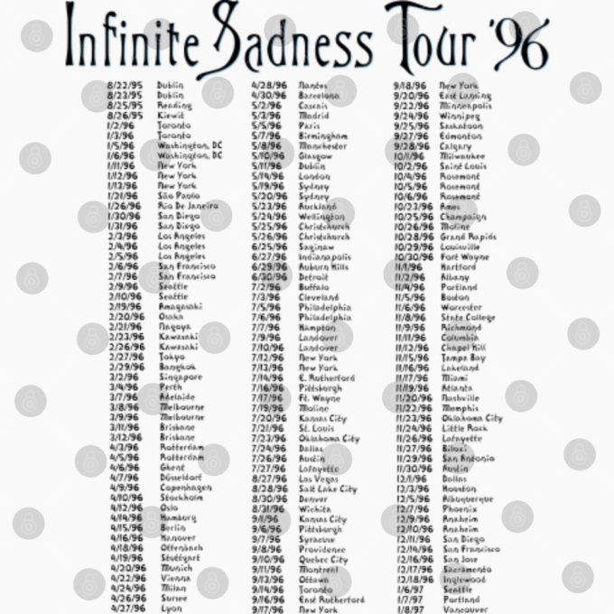 Vtg Smashing Pumpkins Infinite Sadness Tour 1996 T-Shirt 6