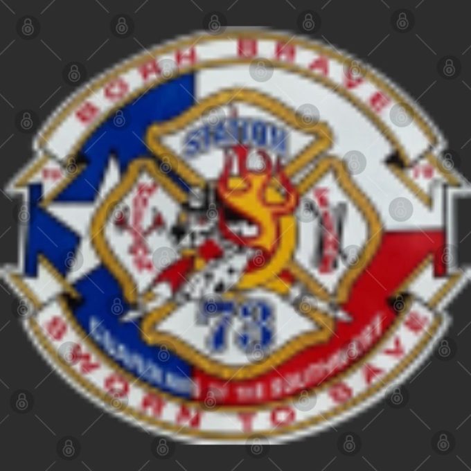 Houston Fire Station 73 Patch T-Shirt - Original Design With Square Letters 3