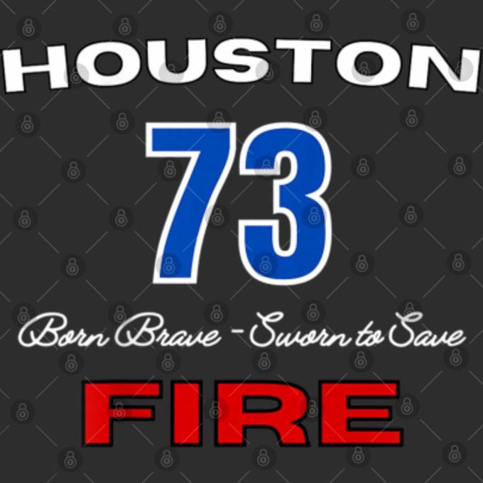 Houston Fire Station 73 Patch T-Shirt - Original Design With Square Letters 4