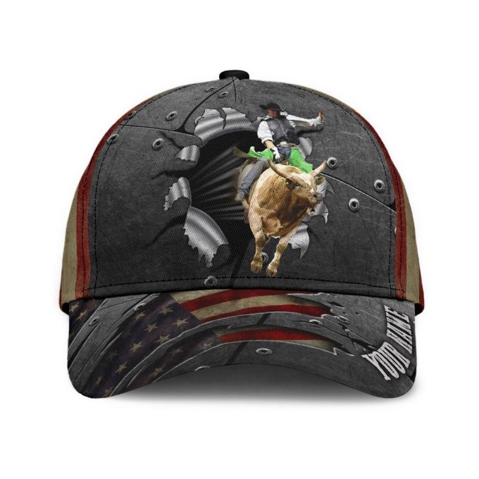 Personalized Name Bull Riding Classic Cap Jump On 1