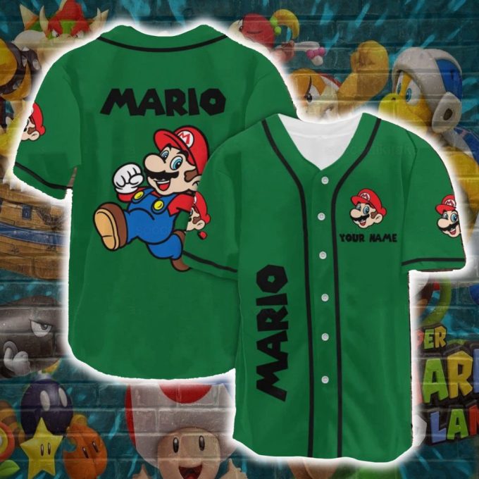 Super Mario Shirt, Super Mario Baseball Jersey, Mario Jersey Shirt 1