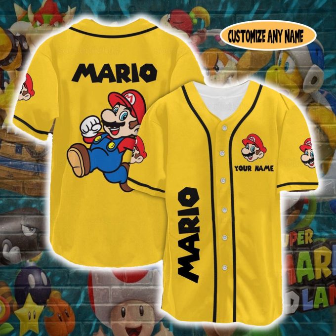 Super Mario Shirt, Super Mario Baseball Jersey, Mario Jersey Shirt 2