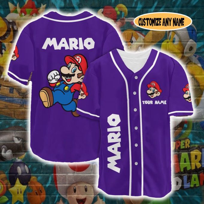 Super Mario Shirt, Super Mario Baseball Jersey, Mario Jersey Shirt 6