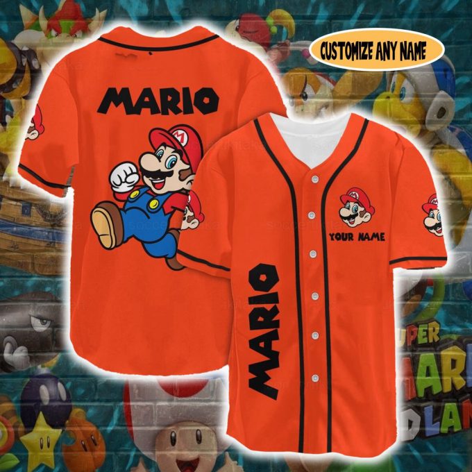 Super Mario Shirt, Super Mario Baseball Jersey, Mario Jersey Shirt 4