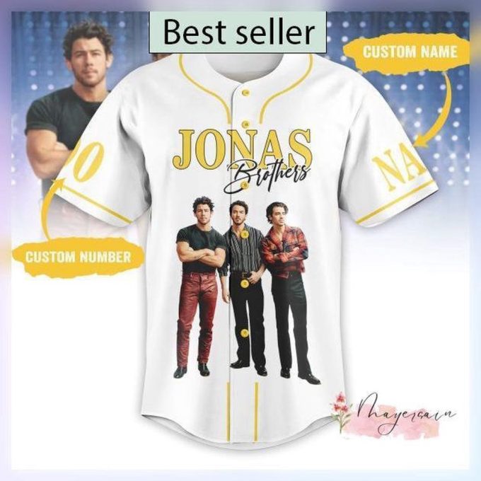 Custom Jonas Brothers Baseball Jersey, Five Albums One Night Shirt 1