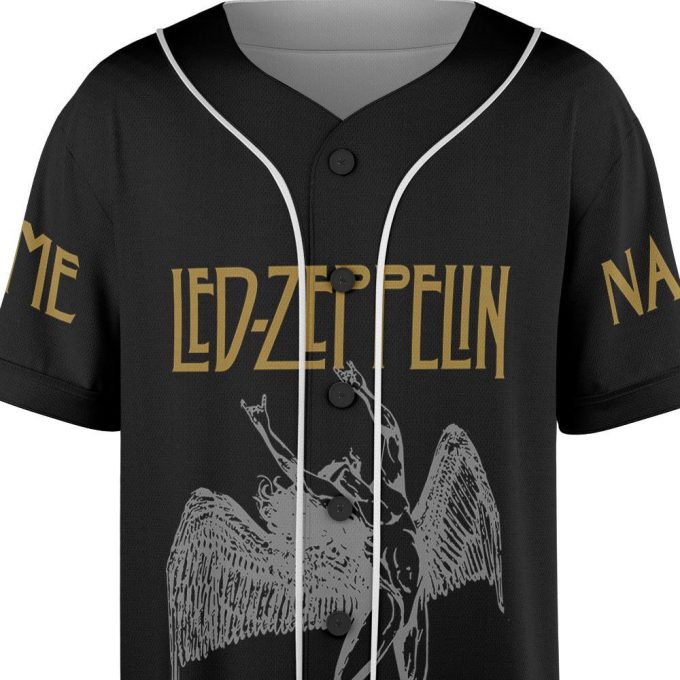 Custom Name Led Zpelin Rock Band Baseball Jersey 5